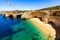 Corredoura Beach, sighted viewpoint on the trail of the Seven Suspended Valleys (Sete Vales Suspensos). Praia da Corredoura with