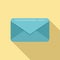 Correspondence envelope icon flat vector. Mail letter