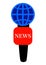 Correspondent microphone for recording world news interviews