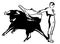 Corrida, bullfighting in Spain. Matador, bullfighter, bull fight. Hand drawn ink sketch. Vector illustration