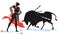 Corrida vector illustration silhouette, spain tradition