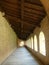Corridor of the abbey of Fossanova in the Latium in Italy.