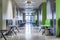 Corridor with chairs for patients in modern hospital