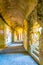 Corridor inside of the roman amphitheater in Frejus, France