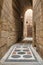 Corridor leading to the Courtyard of Sultan Barquq mosque, Old Cairo, Egypt