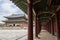 Corridor and the main hall of Changdeokgung Palace in Seoul