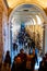 Corridor of Museum Chiaramonti with marble busts, sculptures, classical hall interior design elements in Vatican museums in Rome,