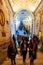 Corridor of Museum Chiaramonti with marble busts, sculptures, classical hall interior design elements in Vatican museums in Rome,