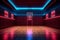 corridor neon arena black background interior hall basketball indoor empty game blue. Generative AI.