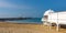 Corridor over the beach with Cadiz fort in the background