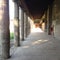 A corridor with Roman column in Pompei