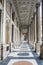 Corridor of roman columns in Rome, Italy