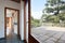 Corridor, room interior and terrace in country house