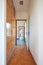 Corridor, room interior with wooden wardrobe in country house