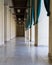 Corridor surrounding courtyard of Al Hakim Mosque known as The Enlightened Mosque, Cairo, Egypt