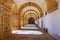 Corridor surrounding inner courtyard at the monastery of Santa Clara a Nova at Coimbra, Portugal