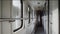 Corridor or vestibule inside train wagon or carriage