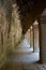Corridor view at Angkor Wat, pillars and perspective