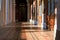 Corridors and red brick buildings in Hong Kong University