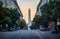 Corrientes Avenue with Obelisk on background - Buenos Aires, Argentina