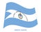 Corrientes Flag Waving Vector Illustration on White Background. Flag of Argentina Provinces