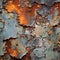 Corroded Beauty: Abstract Metal Texture in Dimly Lit Industrial Setting