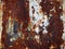 Corroded metal background. Rusted white painted steel wall.