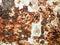 Corroded white metal background. Rusty corrosion. Rusty metal surface with streaks of rust. Brown, black and orange rust