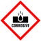 Corrosive chemical substance warning sign