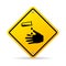Corrosive chemicals danger warning sign