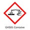 Corrosive GHS hazard pictogram isolated vector sign