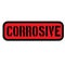 Corrosive sign on white