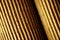 Corrugated paper, rolled-up, close-up, toned