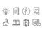 Corrupted file, Idea and Elevator icons. Internet downloading, Copy files and Accounting signs.