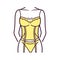 Corsage lingerie color line icon. The part of a woman s lingerie, covering the chest, back and sides. Pictogram for web page,
