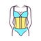 Corset lingerie color line icon. Bodice worn to mould and shape the torso. This effect is typically achieved through boning,