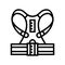 corset tool line icon vector illustration