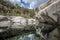 Corsica mountains green river and rocks