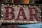 Corsica, vintage, decorations, sign, bar, frame, bulbs,light bulb