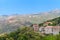 Corsican landscape, old houses and mountain