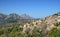 Corsican view with hill village Evisa