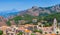 Corsican village landscape, old living houses