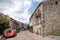 Corsican village street view, old stone houses