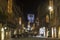 Corso Vannucci main street in Perugia city centre at night time