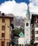 Cortina d Ampezzo, hotels and church, Gruppo Tofana