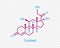 Cortisol chemical formula. Cortisol structural chemical formula isolated on transparent background.