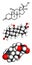Cortisol (hydrocortisone) stress hormone, molecular model