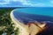 Corumbau, Bahia, Brazil: View of beautiful beach with two colors of water.