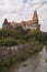 Corvin Castle or Hunyadi Castle - seen from the city Castelul Corvinilor sau Castelul Huniazilor, Hunedoara, Romania