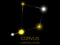 Corvus constellation. Bright yellow stars in the night sky. A cluster of stars in deep space, the universe. Vector illustration